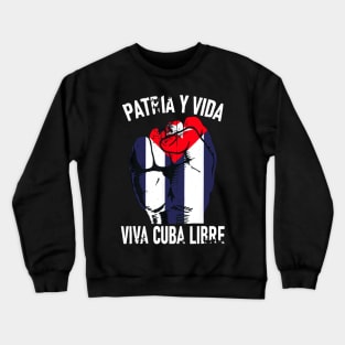 Cuba Flag Cuba Power Pride Vintage Sos Cuba Crewneck Sweatshirt